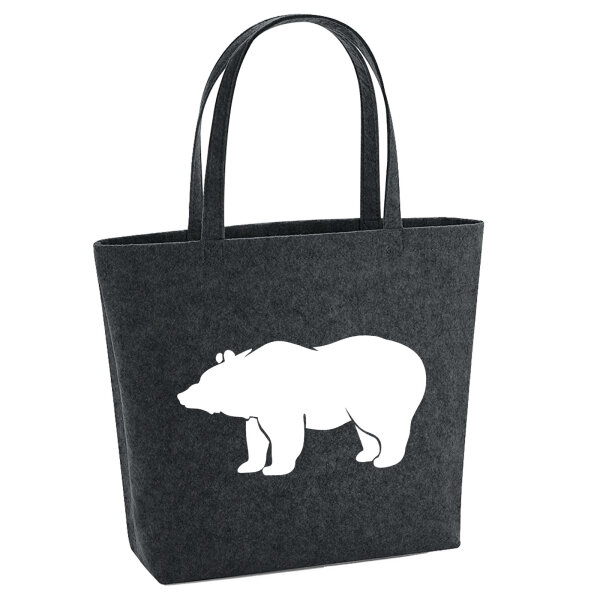 Filzshopper Bär Silhouette 22 Liter Filztasche