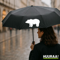 Regenschirm Bär Silhouette 98cm Schwarz