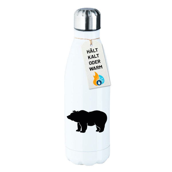 Edelstahl-Trinkflasche Bär Silhouette 500ml Wasserflasche