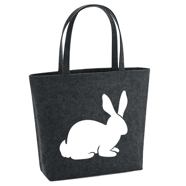 Filzshopper Hase Kaninchen Silhouette 22 Liter Filztasche