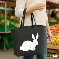 Filzshopper Hase Kaninchen Silhouette 22 Liter Filztasche