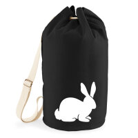 Seesack Hase Kaninchen Silhouette 20 Liter Rucksack Black