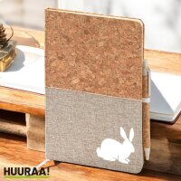 Notizbuch A5 Hase Kaninchen Silhouette 80 Blatt inkl....