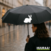 Regenschirm Hase Kaninchen Silhouette 98cm Schwarz