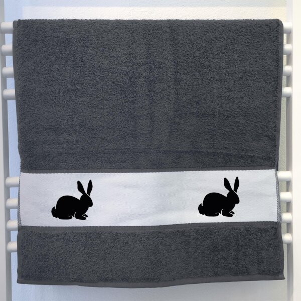 Handtuch Hase Kaninchen Silhouette 50x100cm