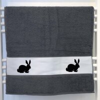 Handtuch Hase Kaninchen Silhouette 50x100cm