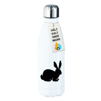 Edelstahl-Trinkflasche Hase Kaninchen Silhouette 500ml...