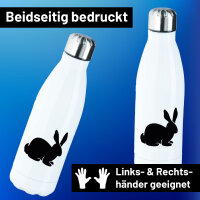 Edelstahl-Trinkflasche Hase Kaninchen Silhouette 500ml...