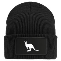 Beanie Kangaroo Silhouette Black Mütze