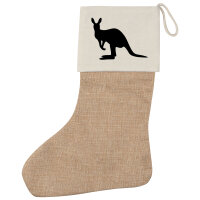 Weihnachtsstrumpf Kangaroo Silhouette Beige