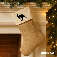 Weihnachtsstrumpf Kangaroo Silhouette Beige