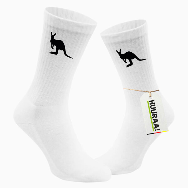 Tennissocken Kangaroo Silhouette Größe 42/46 White Motiv Sportsocken