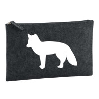 Kulturbeutel Fuchs Silhouette 1 Liter Filz Charcoal...
