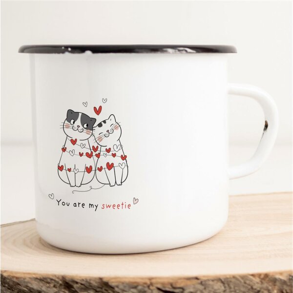 Emaille Tasse You are my sweetie Vintage 300ml