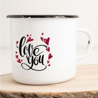 Emaille Tasse Love you Vintage 300ml