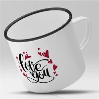 Emaille Tasse Love you Vintage 300ml