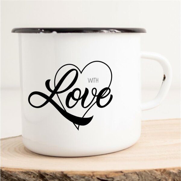 Emaille Tasse with Love Vintage 300ml