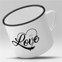 Emaille Tasse with Love Vintage 300ml