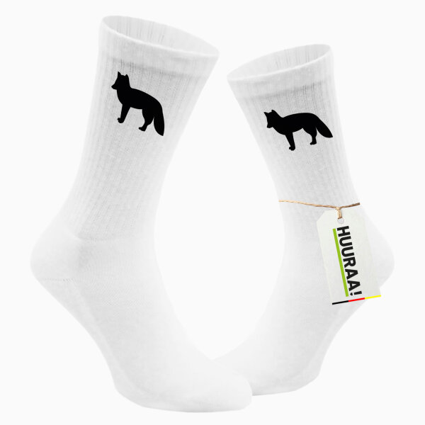 Socken Fuchs Silhouette Größe 37/46 White Motiv Tennissocken