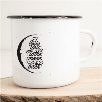 Emaille Tasse I love you to the moon and back Vintage 300ml