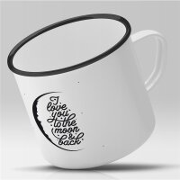 Emaille Tasse I love you to the moon and back Vintage 300ml