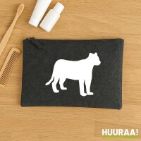 Kulturbeutel Panther Silhouette 1 Liter Filz Charcoal...