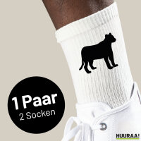 Socken Panther Silhouette Größe 37/46 White...