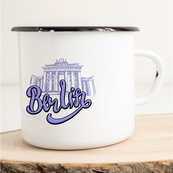 Emaille Tasse Berlin Brandenburger Tor Vintage 300ml