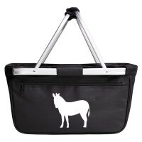 Einkaufskorb faltbar Esel Silhouette 20 Liter Tragekorb...