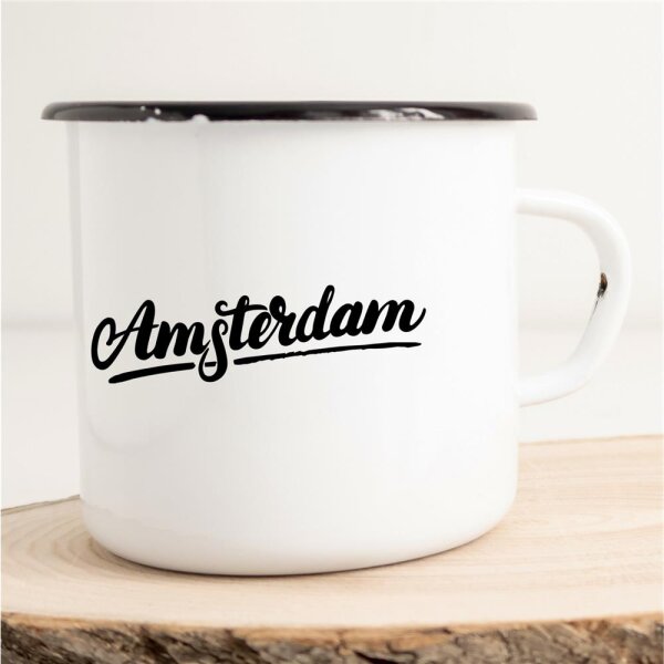 Emaille Tasse Amsterdam Vintage 300ml