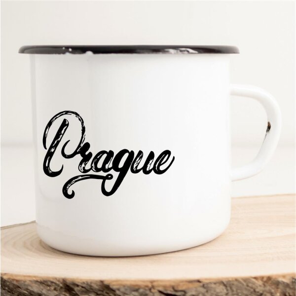 Emaille Tasse Prague Vintage 300ml