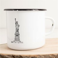 Emaille Tasse Freiheitsstatue Vintage 300ml