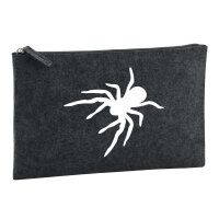 Kulturbeutel Spinne Silhouette 1 Liter Filz Charcoal...