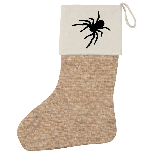Weihnachtsstrumpf Spinne Silhouette Beige