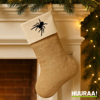 Weihnachtsstrumpf Spinne Silhouette Beige