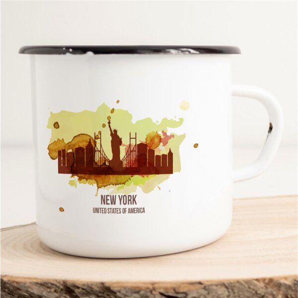 Emaille Tasse New York Vintage 300ml