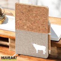 Notizbuch A5 Stier Bulle Silhouette 80 Blatt inkl....