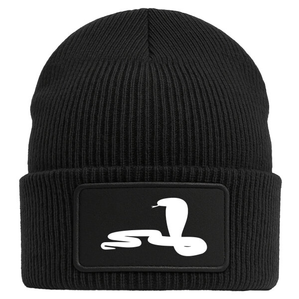 Beanie Schlange Kobra Silhouette Black Mütze