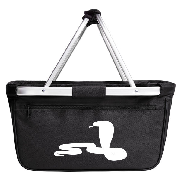 Einkaufskorb faltbar Schlange Kobra Silhouette 20 Liter Tragekorb Black