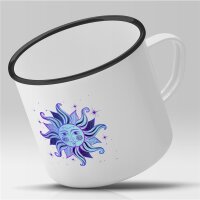 Emaille Tasse Sonne Astrologie Sternzeichen Vintage 300ml