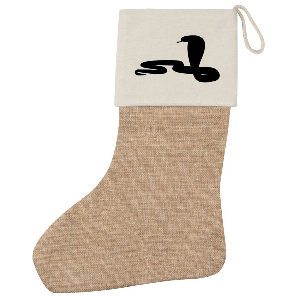 Weihnachtsstrumpf Schlange Kobra Silhouette Beige