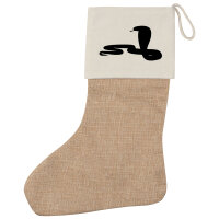 Weihnachtsstrumpf Schlange Kobra Silhouette Beige