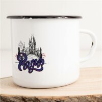 Emaille Tasse Prague Vintage 300ml