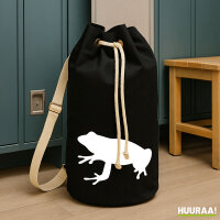 Seesack Frosch Kröte Silhouette 20 Liter Rucksack Black