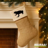 Weihnachtsstrumpf Frosch Kröte Silhouette Beige
