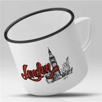 Emaille Tasse London Vintage 300ml
