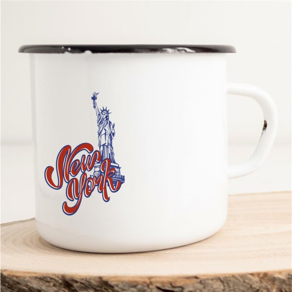 Emaille Tasse New York Vintage 300ml