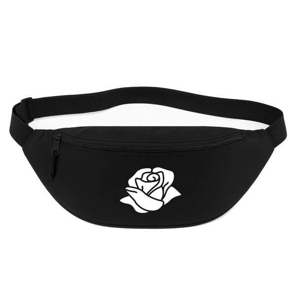 Bauchtasche Rose Blüte 2,5 Liter Black Crossbody Bag