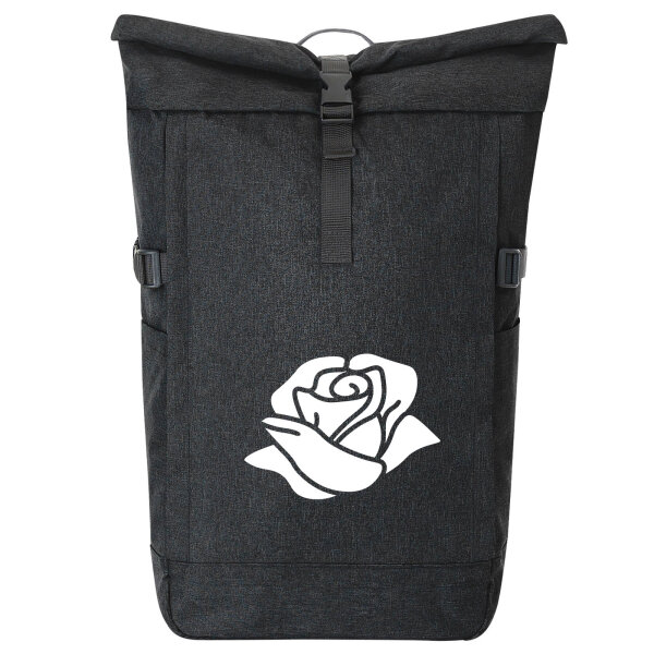 Kurierrucksack Rose Blüte 30-44 Liter Black Melange