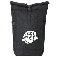 Kurierrucksack Rose Blüte 30-44 Liter Black Melange